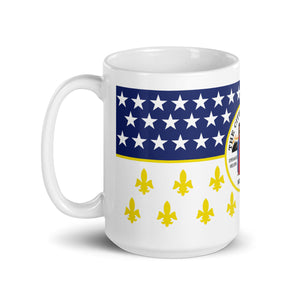 Detroit City Flag Ceramic Coffee Mug 15 oz - White / Multicolor