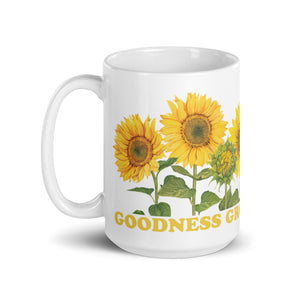 Goodness Grows In Detroit Ceramic Coffee Mug 15 oz - White / Yellows / Greens mug