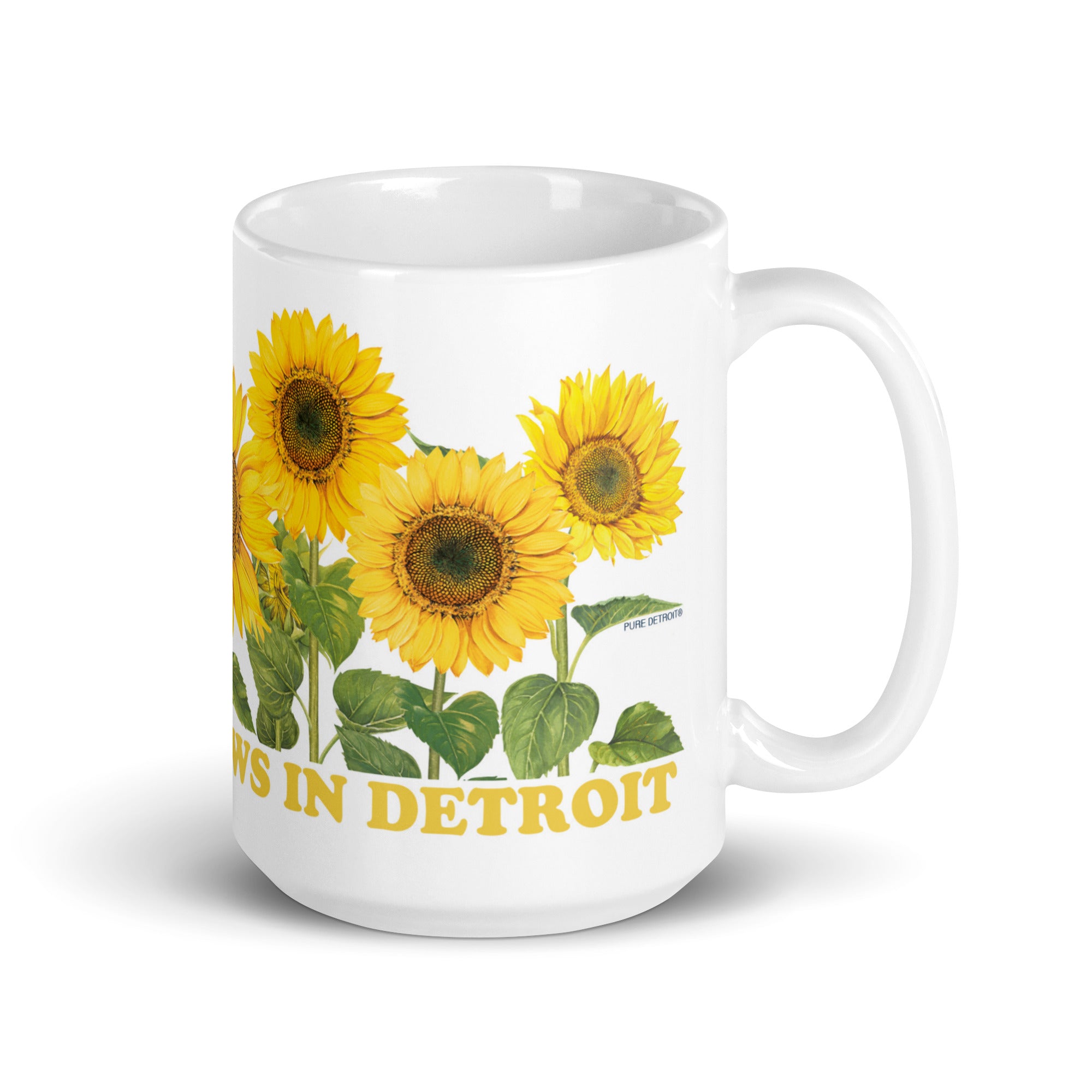 Goodness Grows In Detroit Ceramic Coffee Mug 15 oz - White / Yellows / Greens mug Default Title