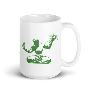 Spirit of Detroit Ceramic Coffee Mug 15 oz - White / Green Default Title