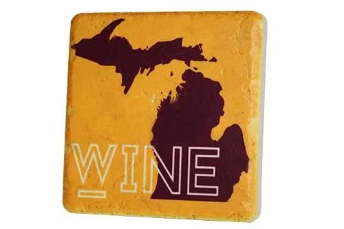 Wine MI Porcelain Tile Coaster Coasters