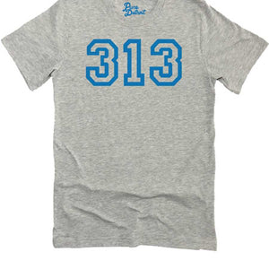 313 Unisex T-shirt - Blue / Athletic Gray Clothing   