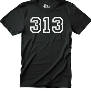 313 Unisex T-shirt - White / Black Clothing   