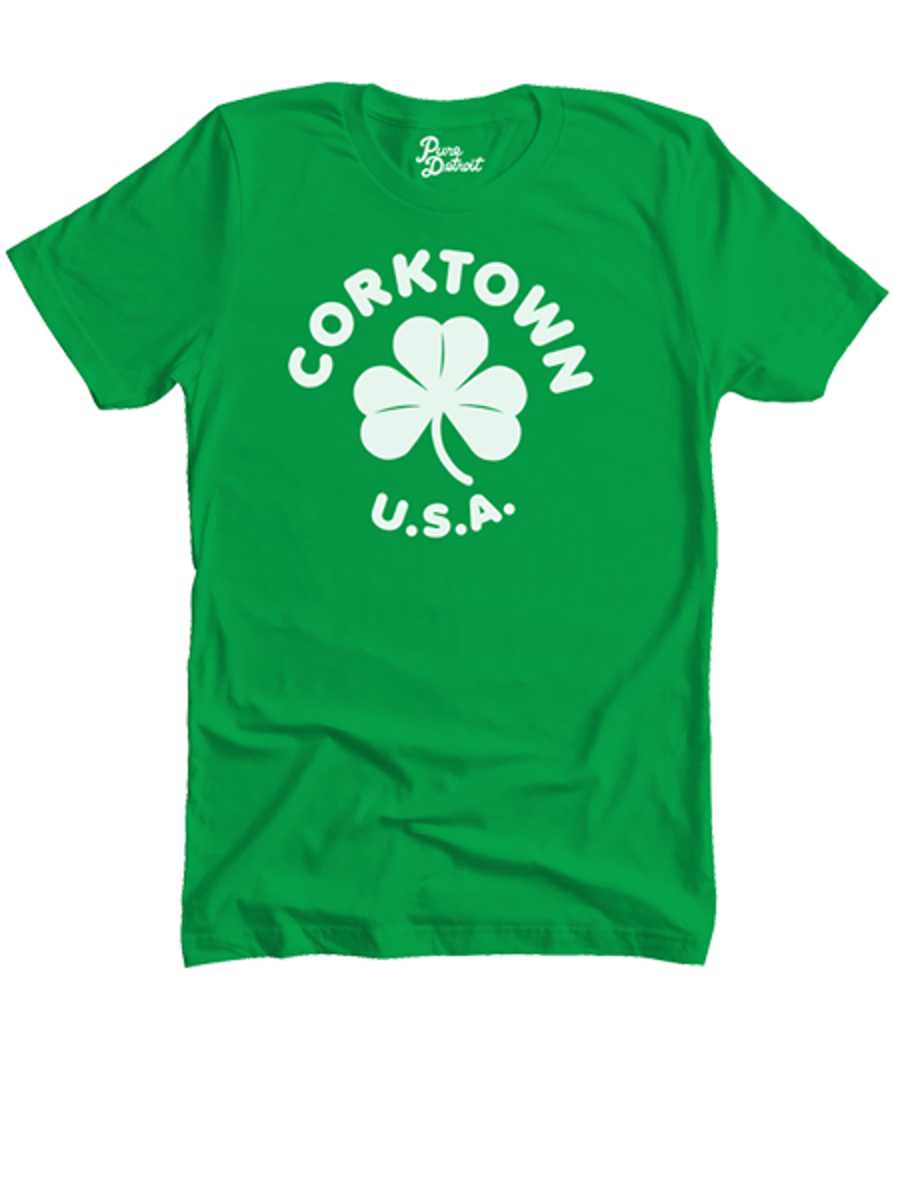 Corktown USA Unisex T-shirt - White / Irish Green Clothing   