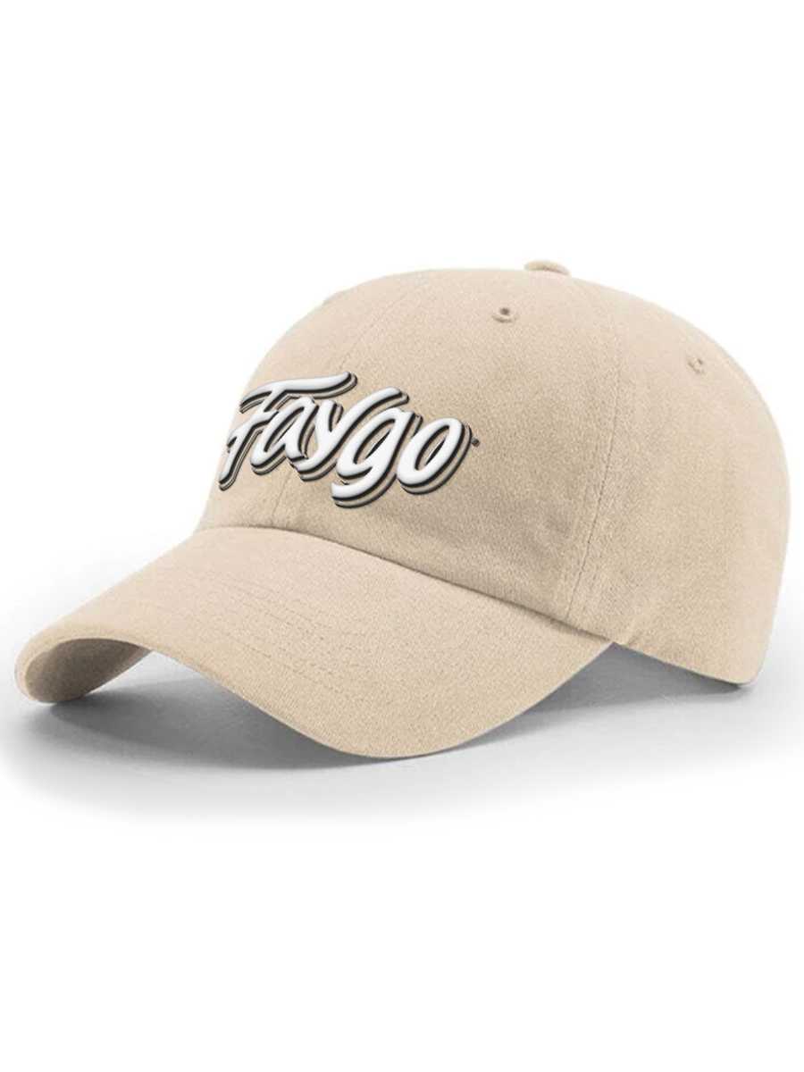 Faygo Logo Garment Washed Twill Hat - Raised Embroidery - Creme Soda Headwear   