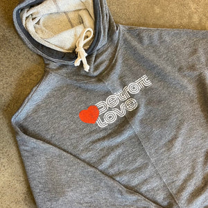 Detroit Love Terry Hooded Sweatshirt / Gray / Women's Women's Apparel   