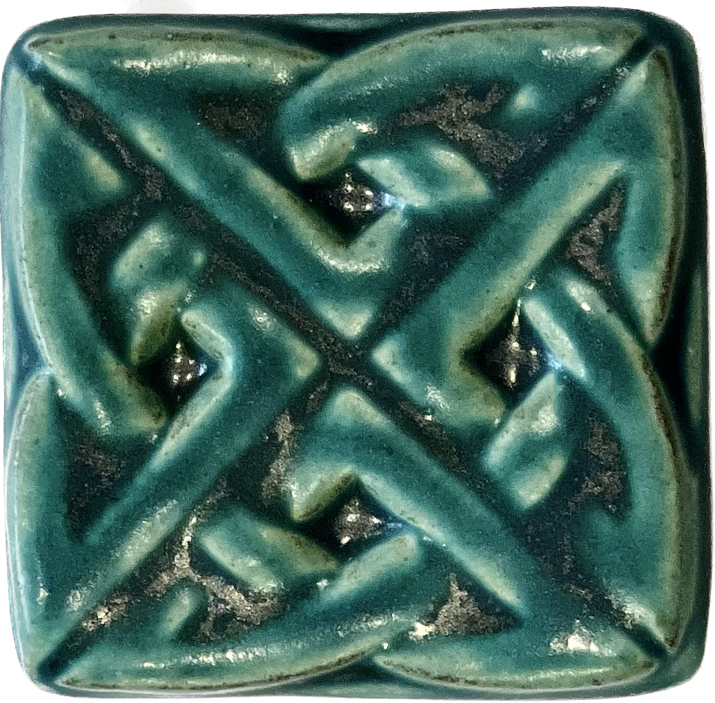3x3 Eternity Knot Pewabic Tile - Pewabic Blue    