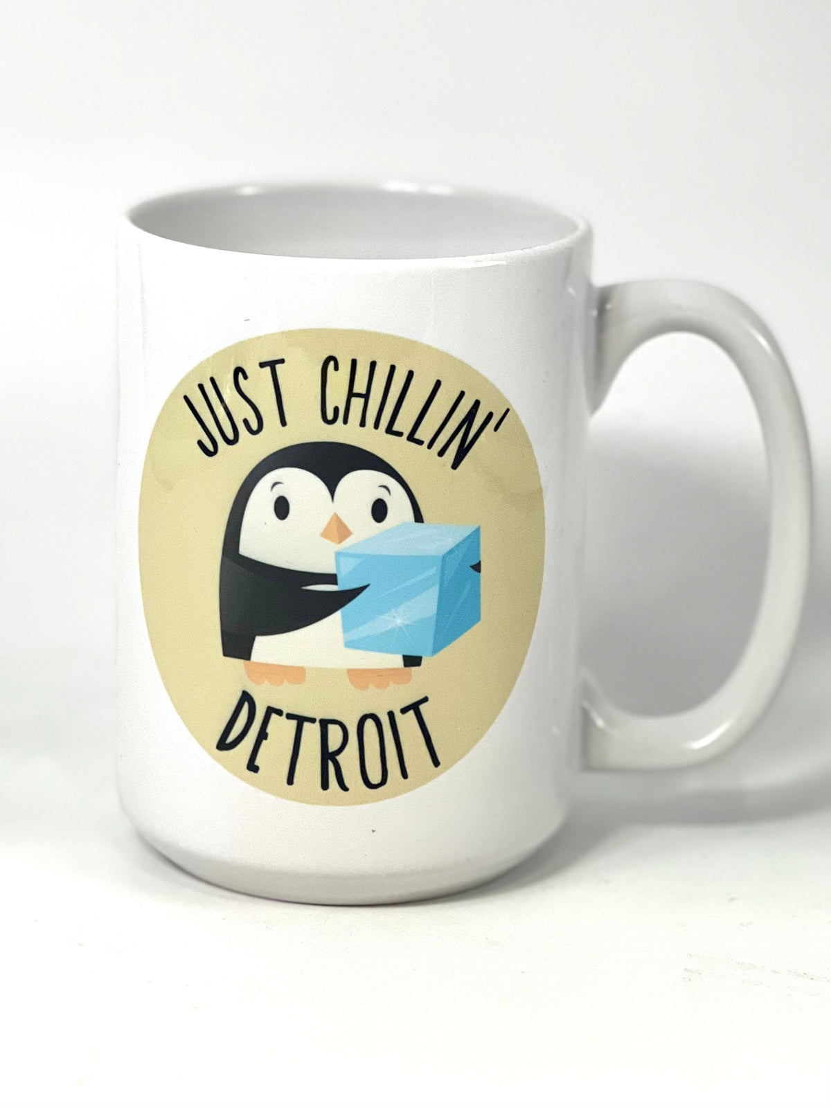 Just Chillin' in Detroit 16 oz Coffee Mug glass   