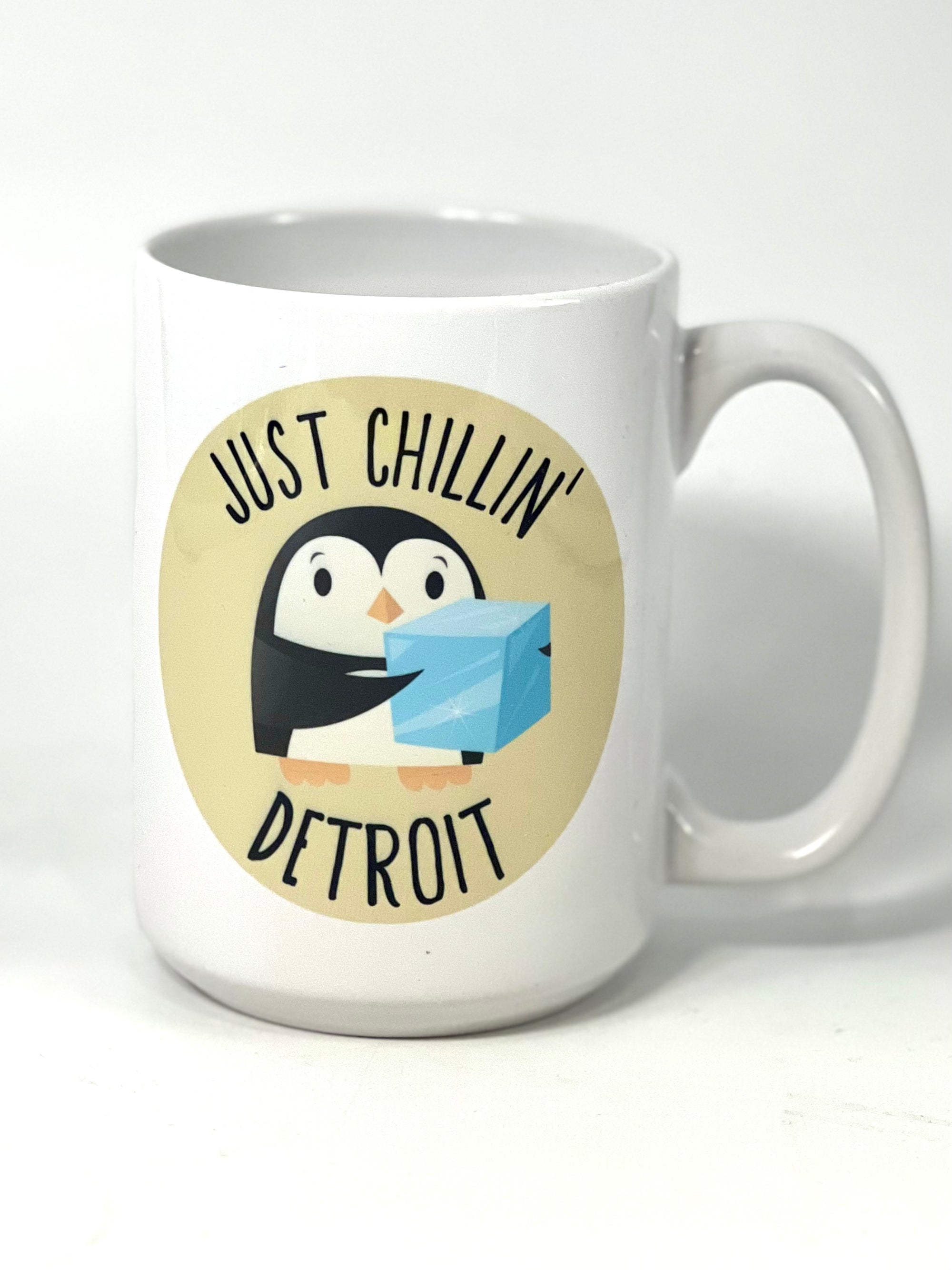 Just Chillin' in Detroit 16 oz Coffee Mug - Pure Detroit