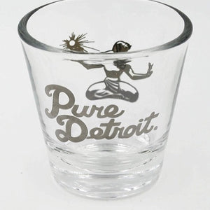 Pure Detroit 1.5 oz Shot Glass / Silver glass   