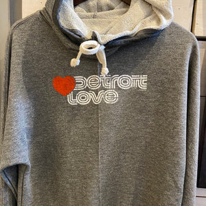 Detroit Love Terry Hooded Sweatshirt / Gray / Women's Women's Apparel   