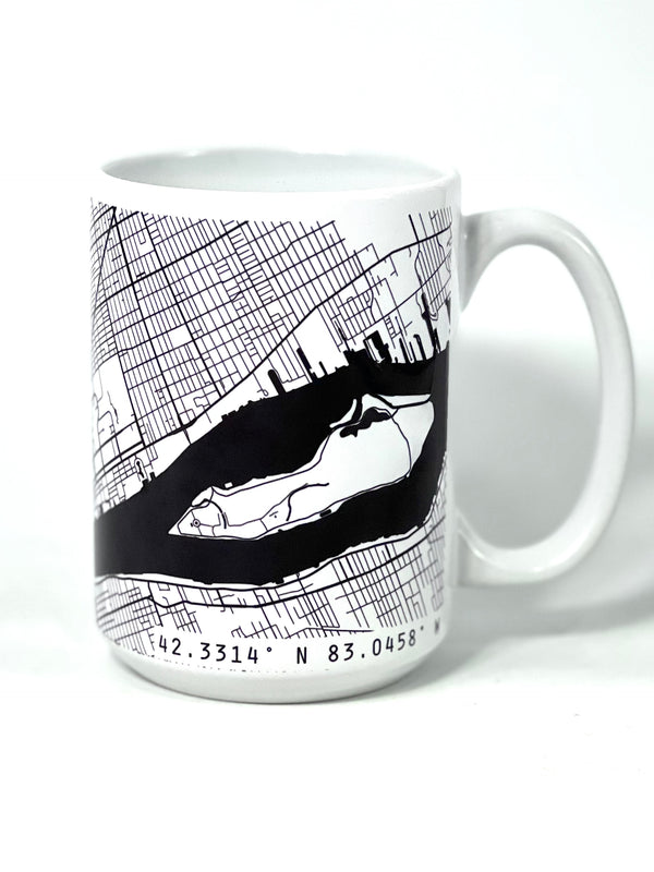 Redondo Beach California Topaz Jetty Black and White Coffee Mug