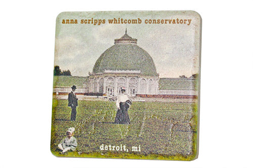 Vintage Anna Scripps Whitcomb Conservatory Porcelain Tile Coaster Coasters   