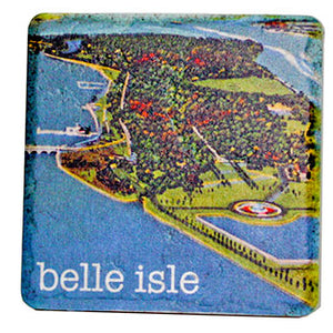 Vintage Belle Isle Aerial Tile Coaster Coasters   