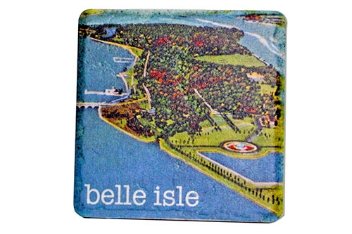 Vintage Belle Isle Aerial Tile Coaster Coasters   