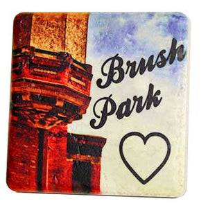 Brush Park Porcelain Tile Coaster Coasters   