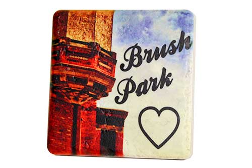 Brush Park Porcelain Tile Coaster Coasters   