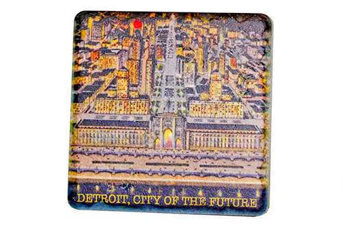Vintage Detroit, City of the Future Tile Coaster Coasters   
