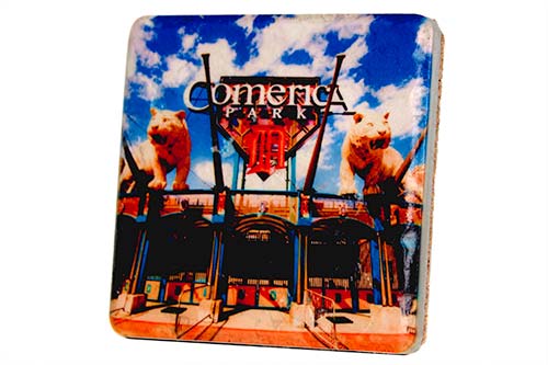 Comerica Park Entrance Porcelain Tile Coaster Coasters   