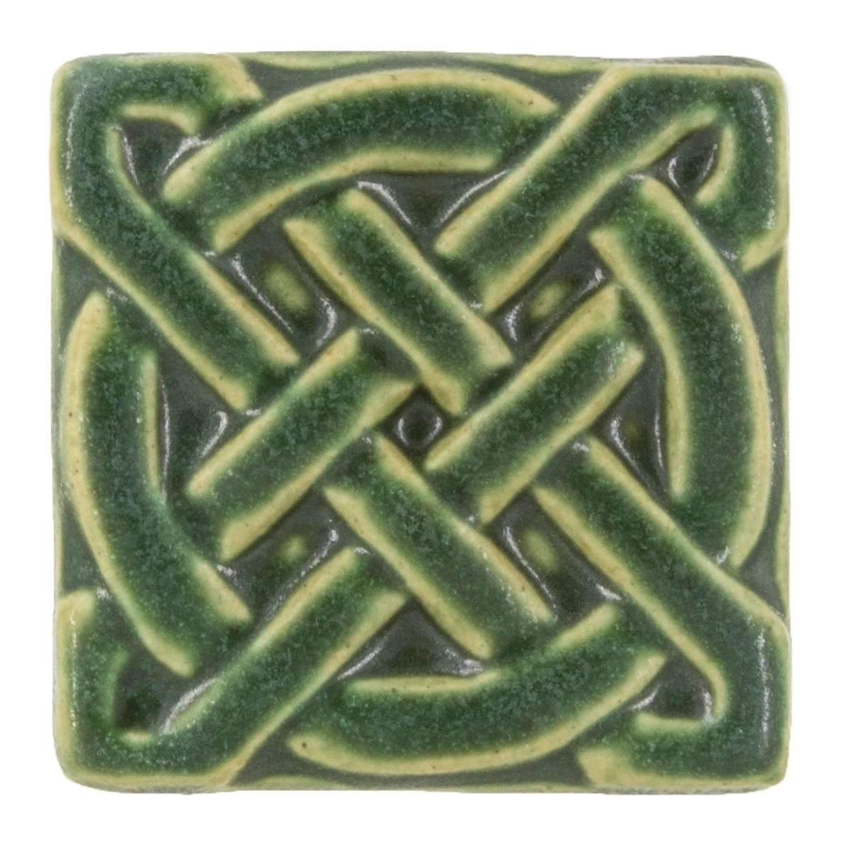 3x3 Journey Knot Pewabic Tile - Leaf Pewabic Pottery   