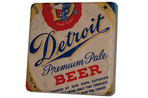 Detroit Beer Vintage Label Porcelain Tile Coaster Coasters   