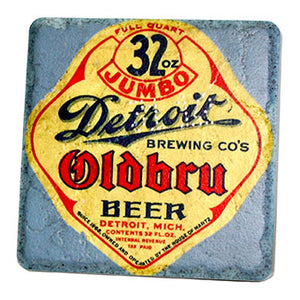 Vintage Detroit Brewing Company Oldbru Beer Porcelain Tile Coaster Coasters   