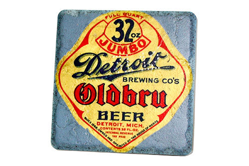 Vintage Detroit Brewing Company Oldbru Beer Porcelain Tile Coaster Coasters   
