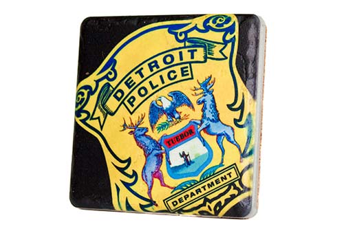 Detroit Police Department Porcelain Tile Coaster Coasters   