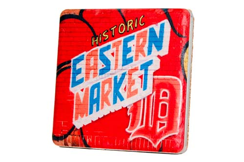 Eastern Market Street Art Porcelain Tile Coaster Coasters   