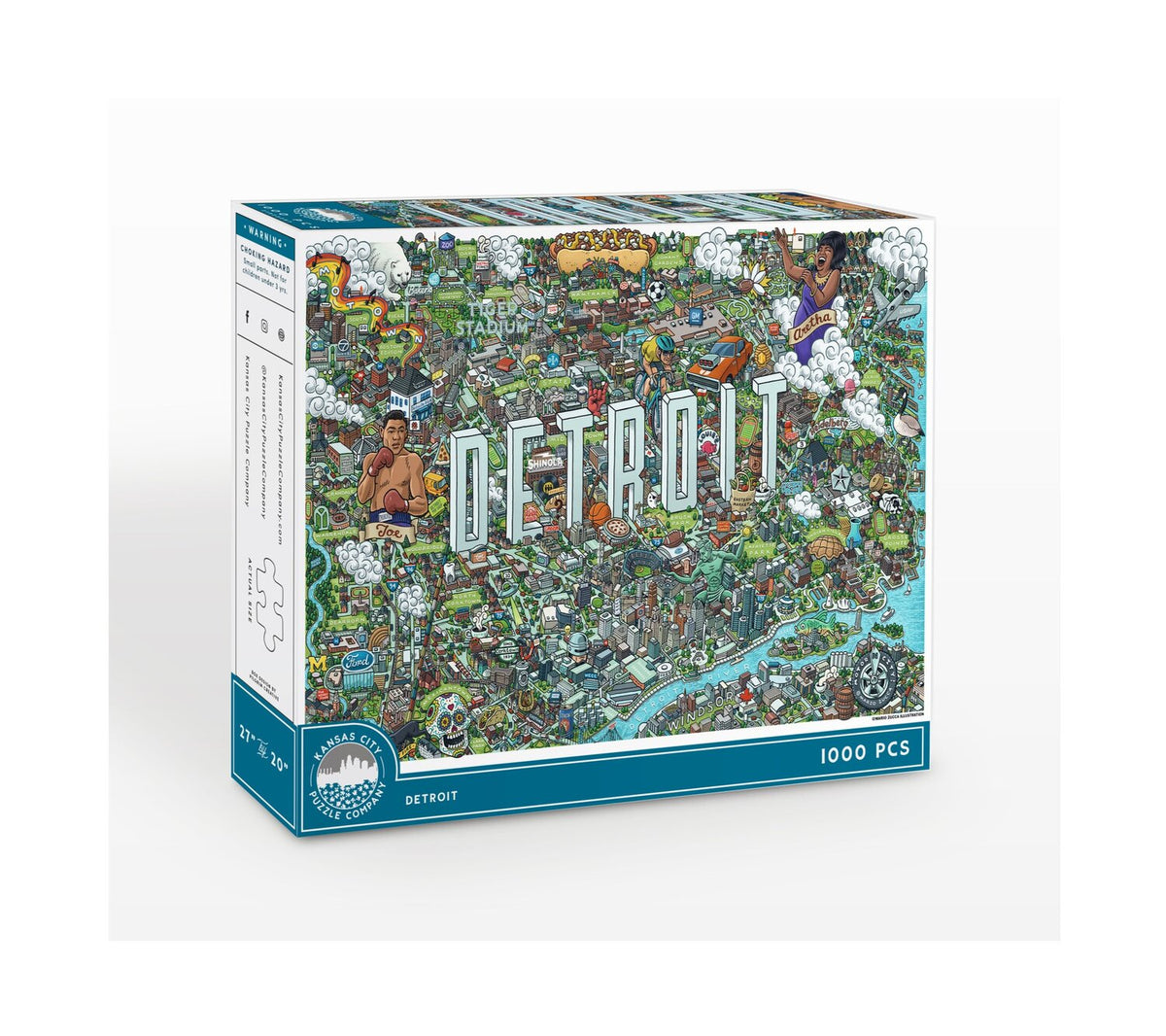 Detroit Map 1000 piece Puzzle Puzzle   