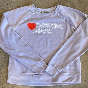 Detroit Love Cropped Velour Sweatshirt / Gray / Women's Women's Apparel   