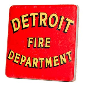 Detroit Fire Department Porcelain Tile Coaster Coasters   