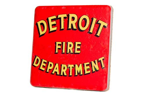 Detroit Fire Department Porcelain Tile Coaster Coasters   