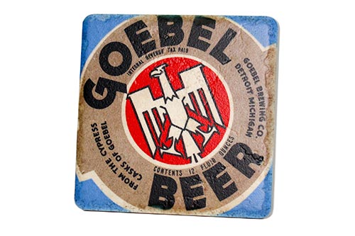 Vintage Goebel Beer Porcelain Tile Coaster Coasters   