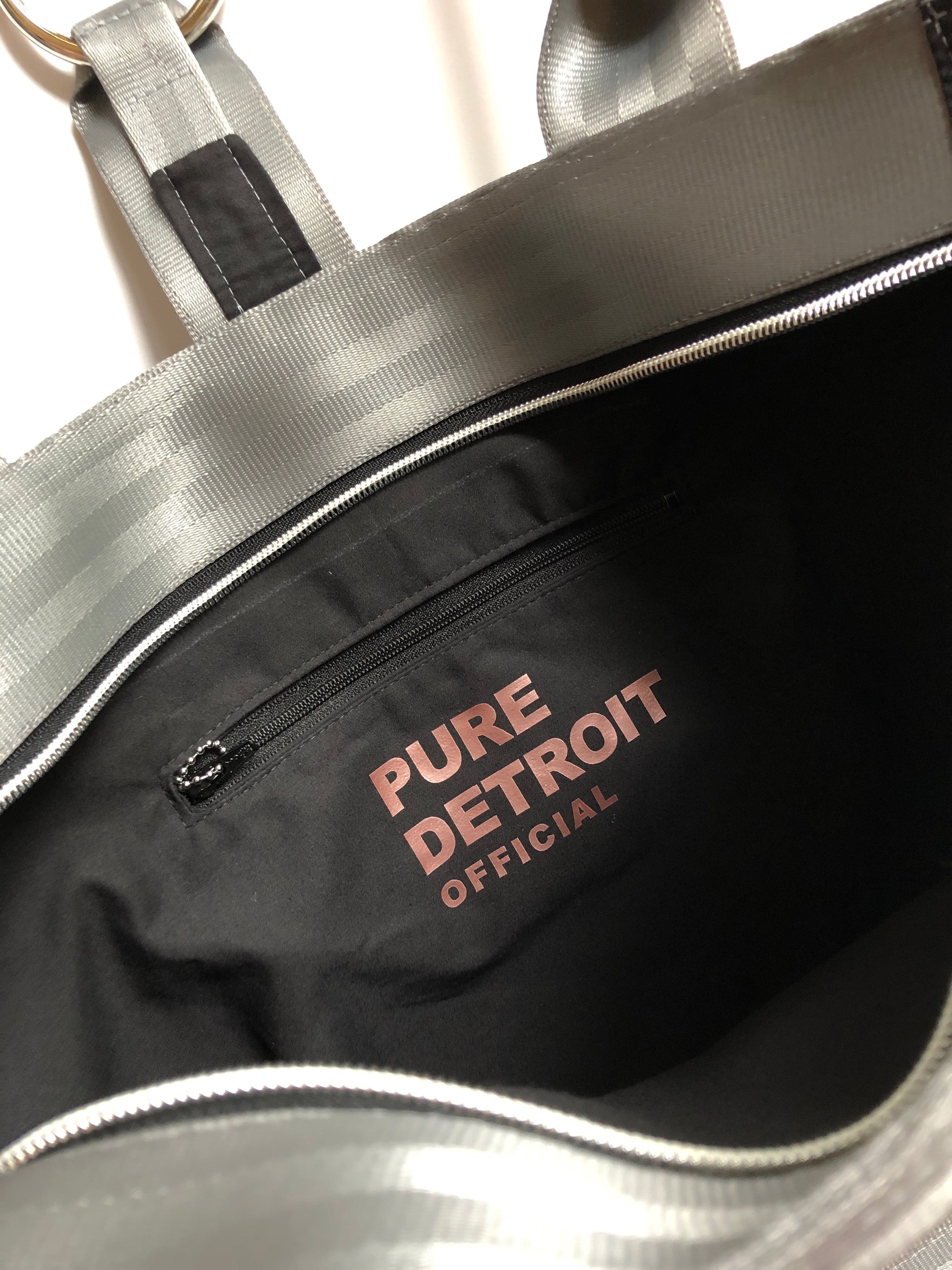 Pure Detroit OFFICIAL - Medium Ring Tote Seatbelt Bag - Steel PRE ORDER Seatbelt Bags   