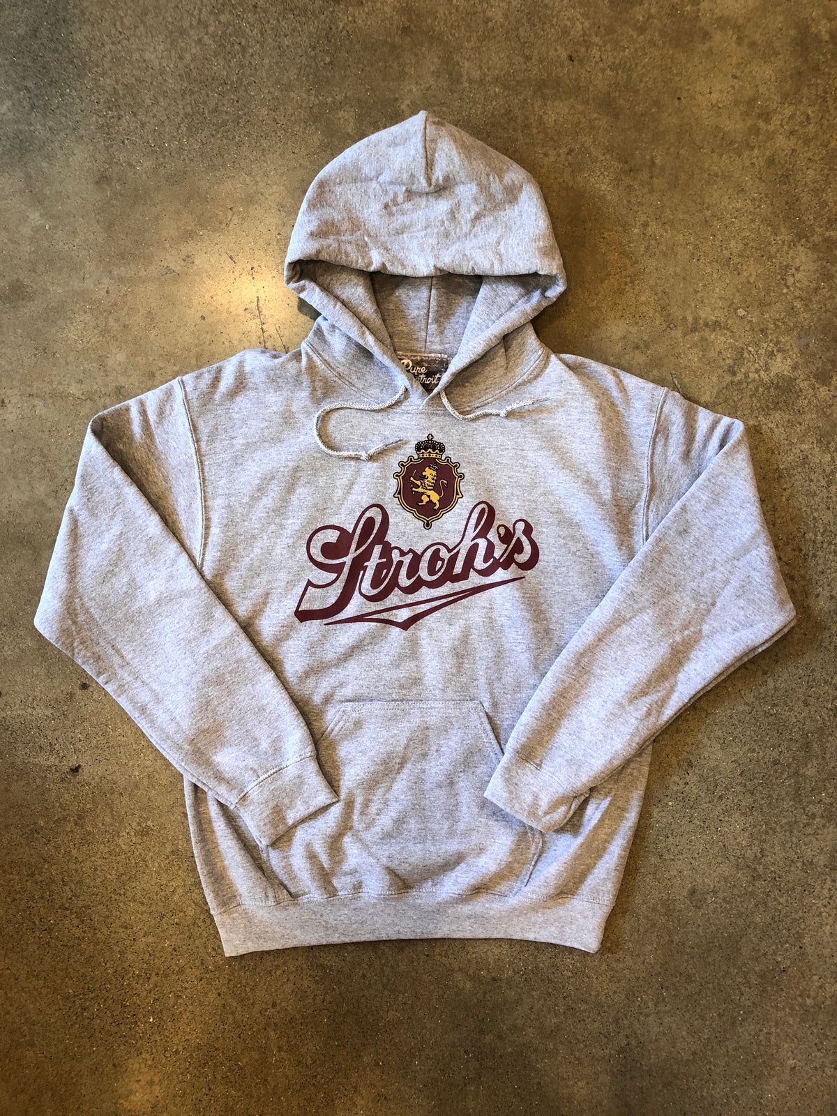 Stroh's Fire Brewed Beer Pullover / Gray / Unisex Unisex Apparel   