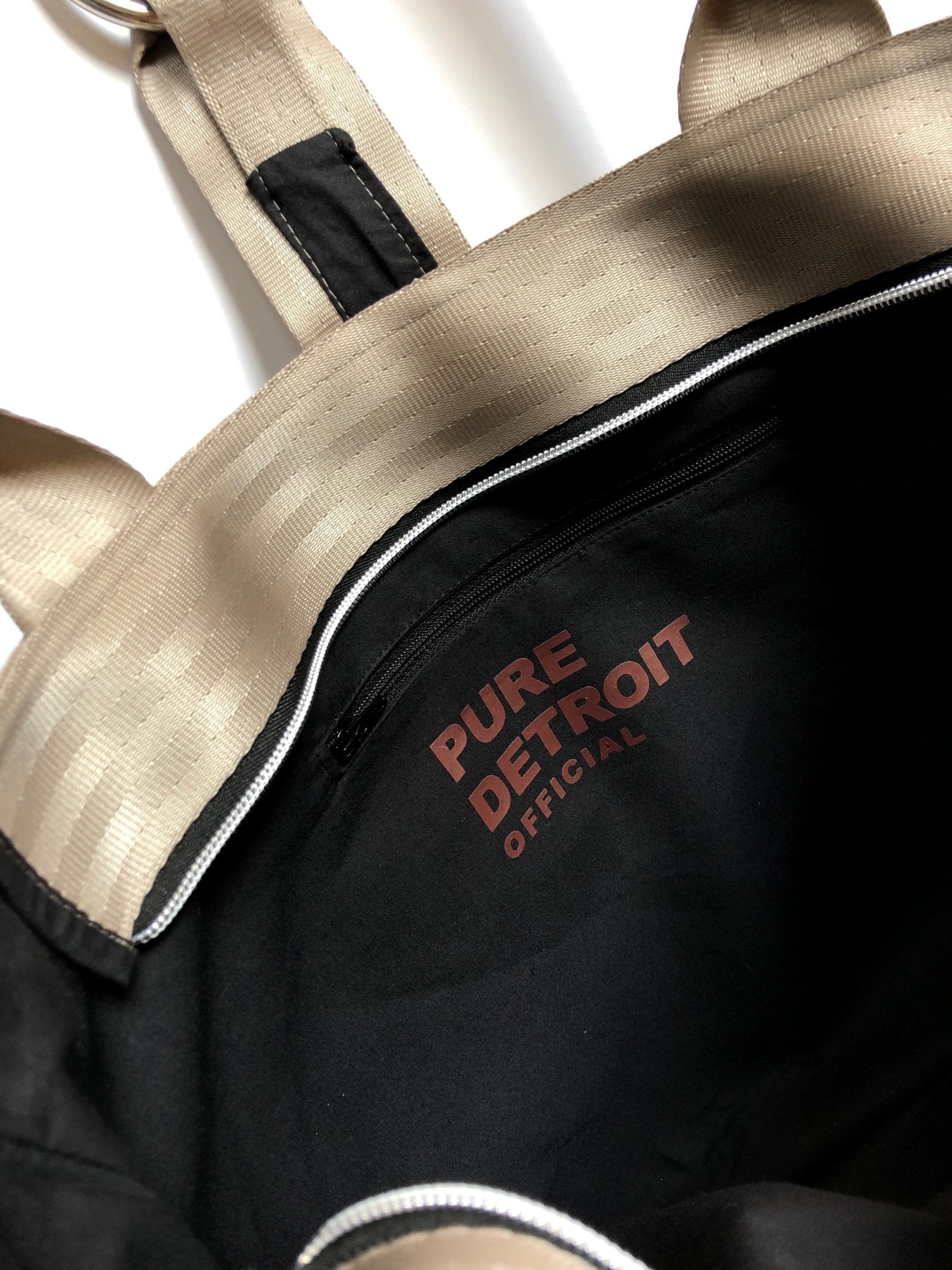 Pure Detroit OFFICIAL - Large Ring Tote Seatbelt Bag - Champagne PRE ORDER - Pure Detroit