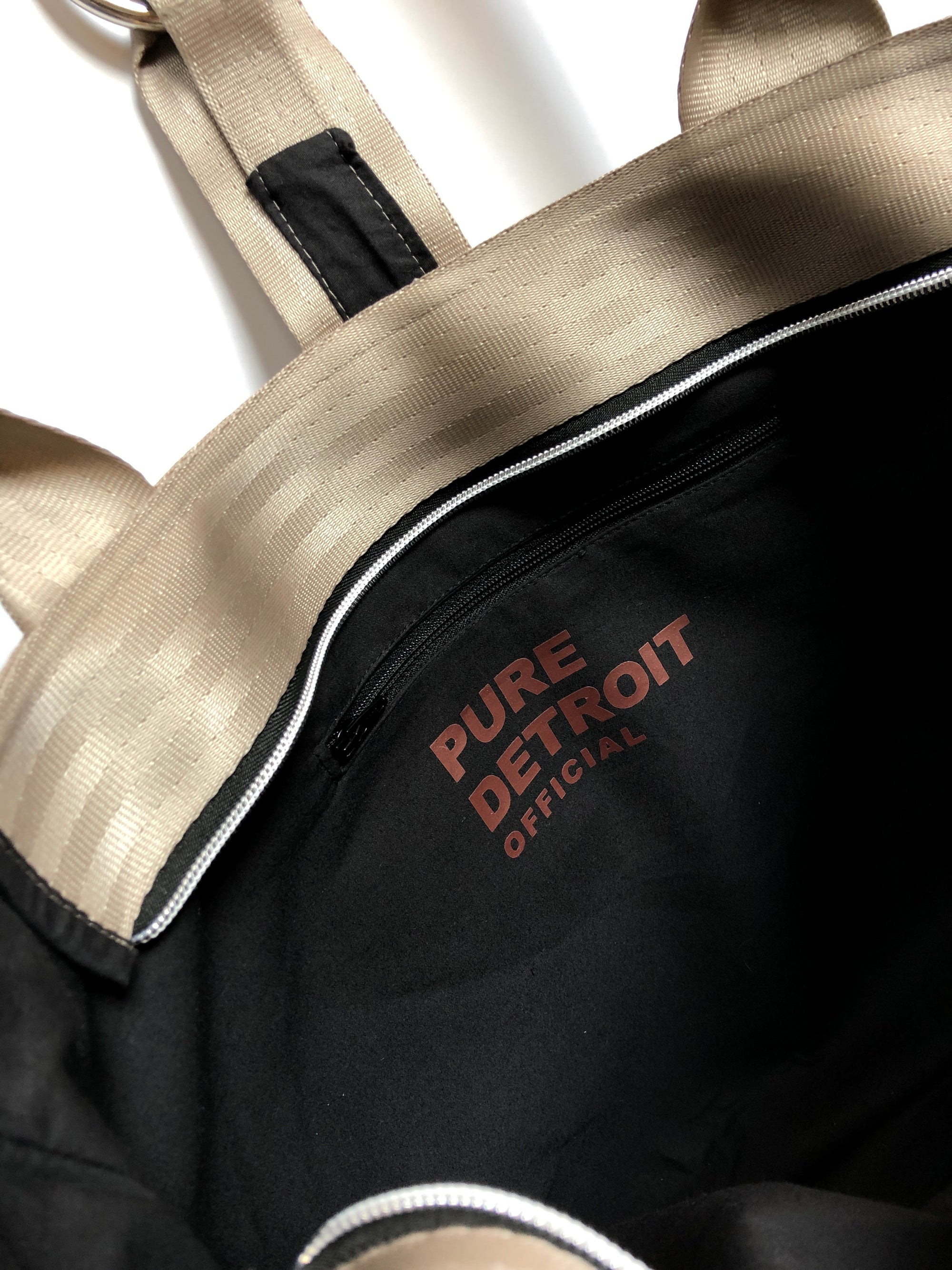 Pure Detroit OFFICIAL - Large Ring Tote Seatbelt Bag - Champagne PRE ORDER Seatbelt Bags   