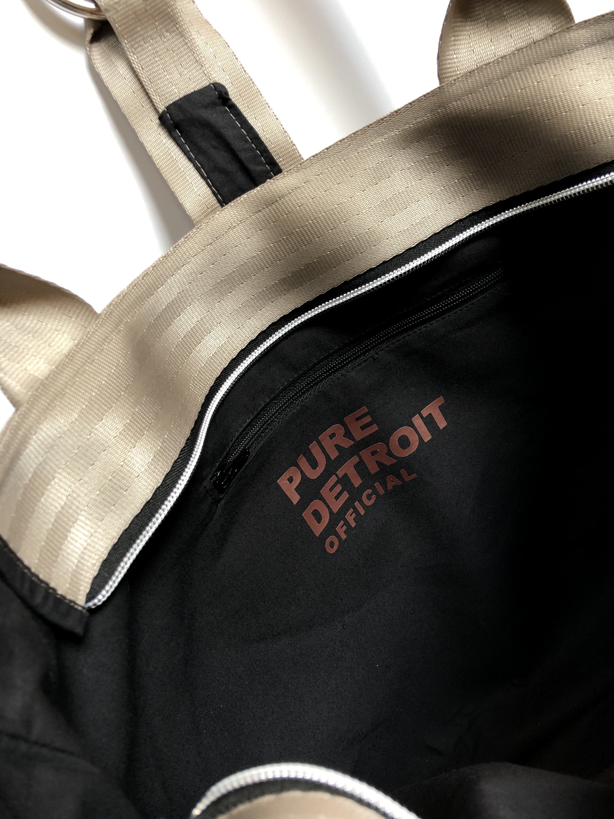 Pure Detroit OFFICIAL -  Medium Ring Tote Seatbelt Bag - Champagne PRE ORDER Seatbelt Bags   