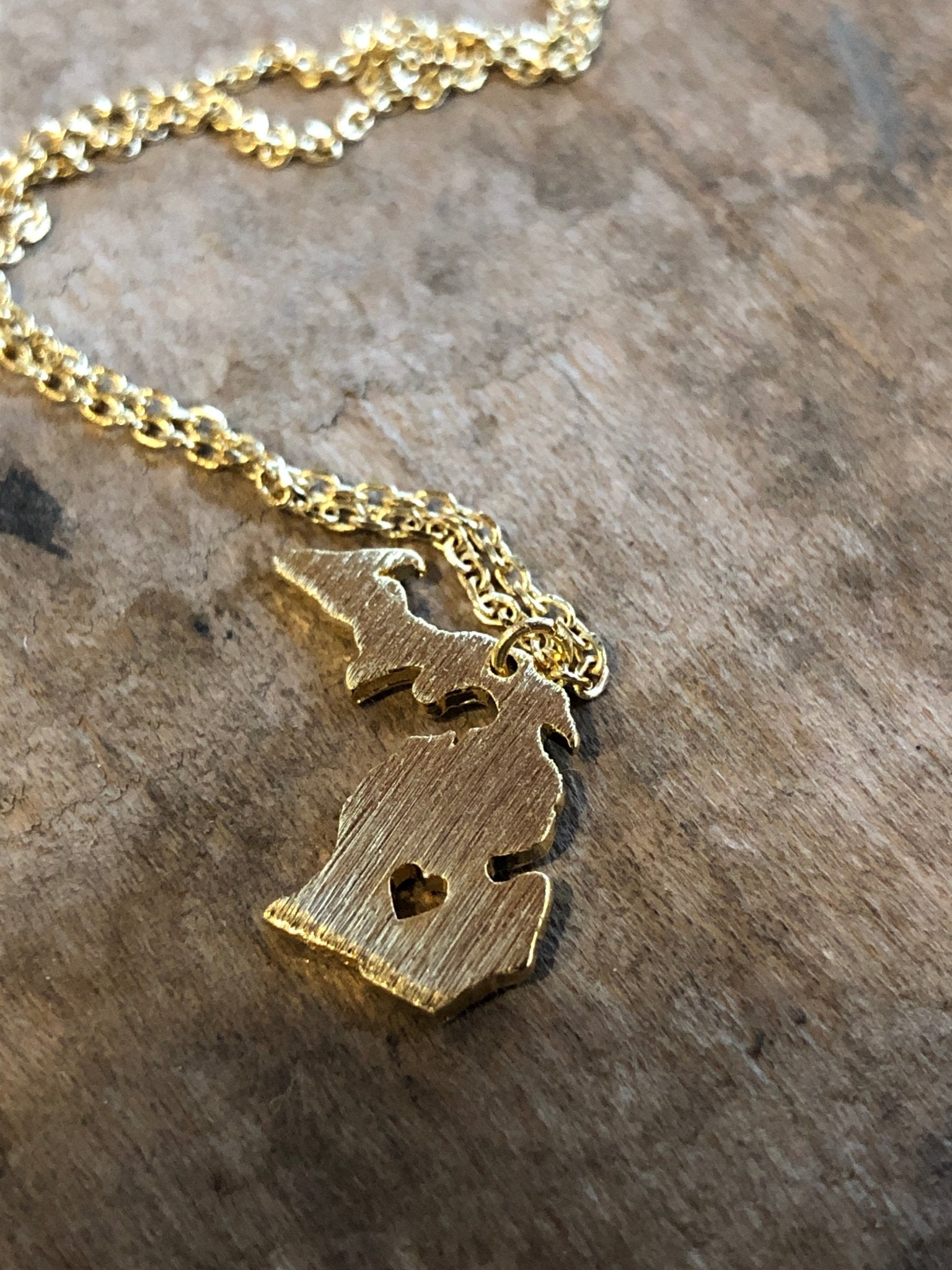 Michigan Love Dainty Necklace / Gold Jewelry