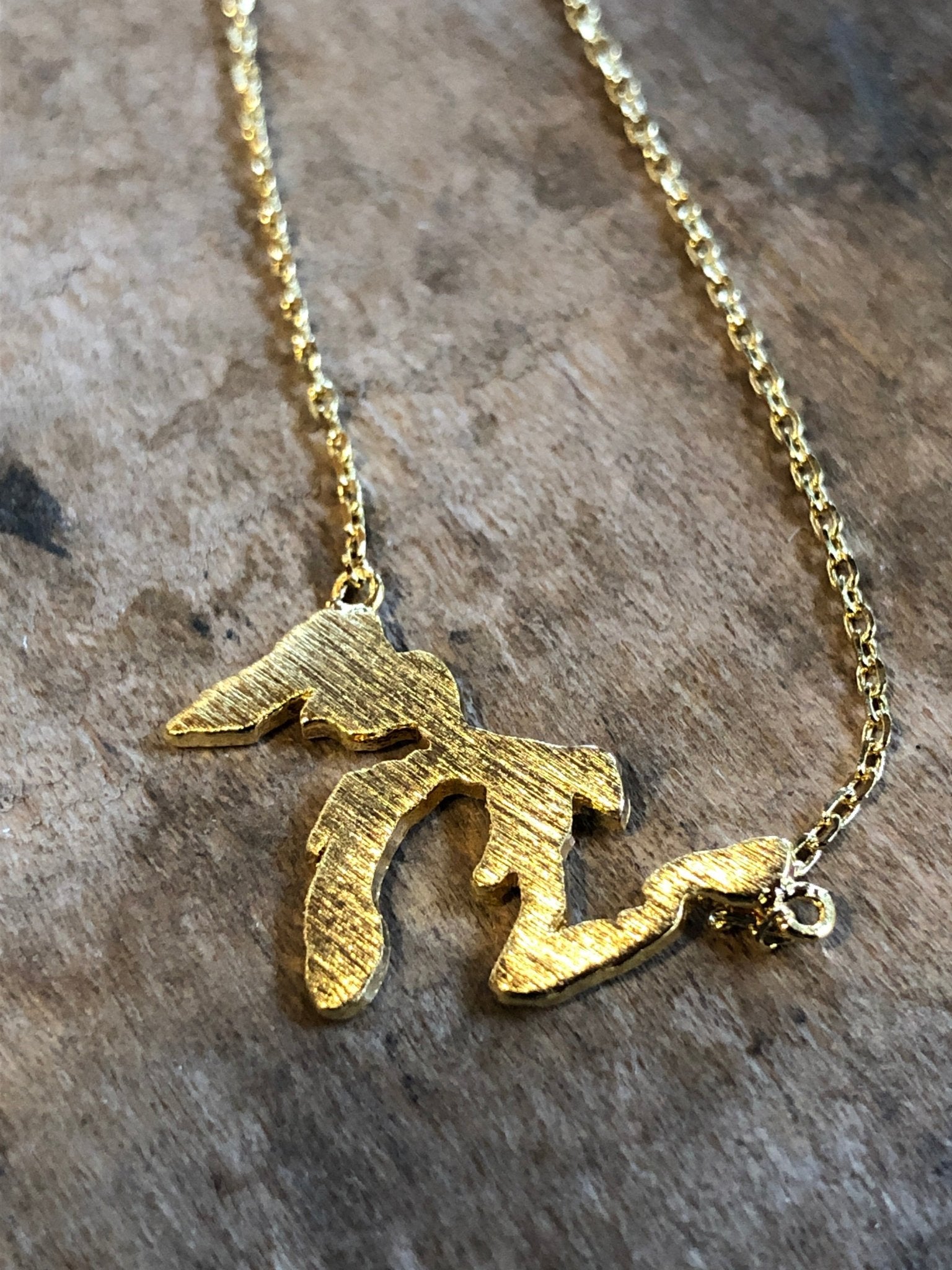 Michigan Great Lakes Dainty Necklace / Gold - Pure Detroit