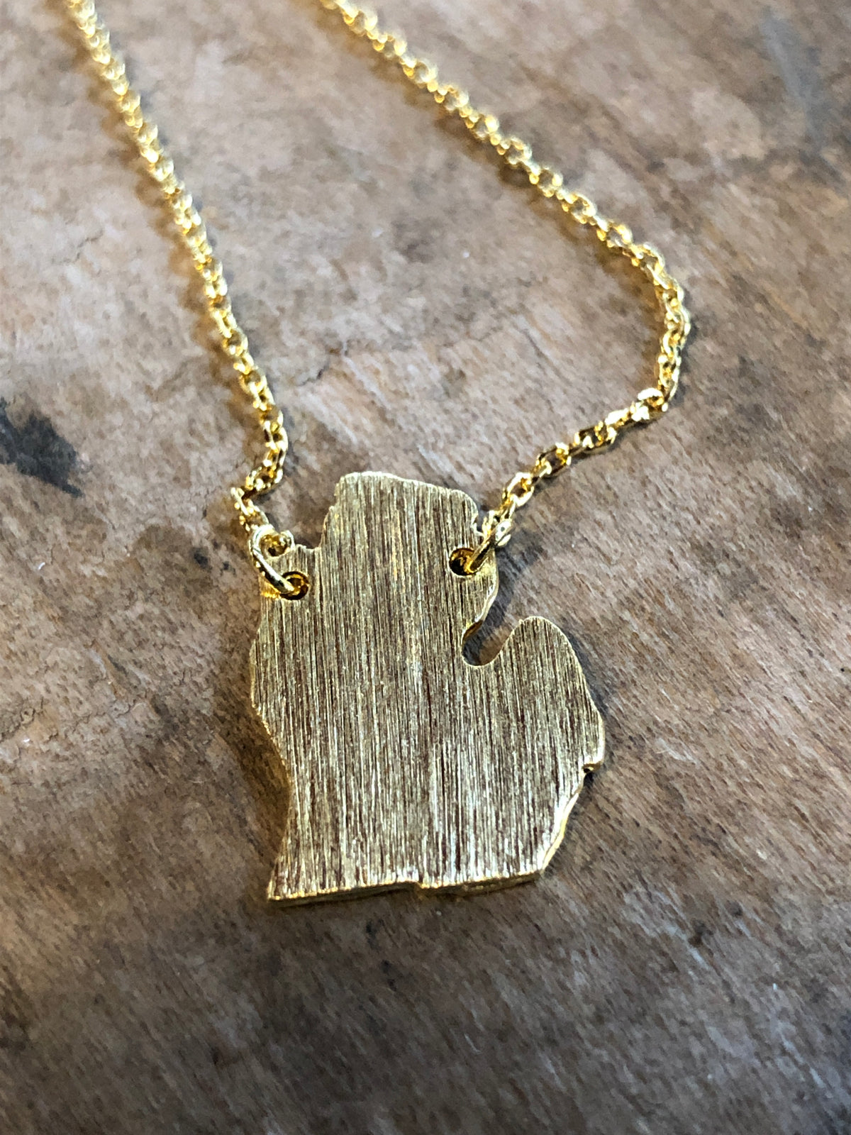 Michigan Mitten Dainty Necklace / Gold Jewelry   
