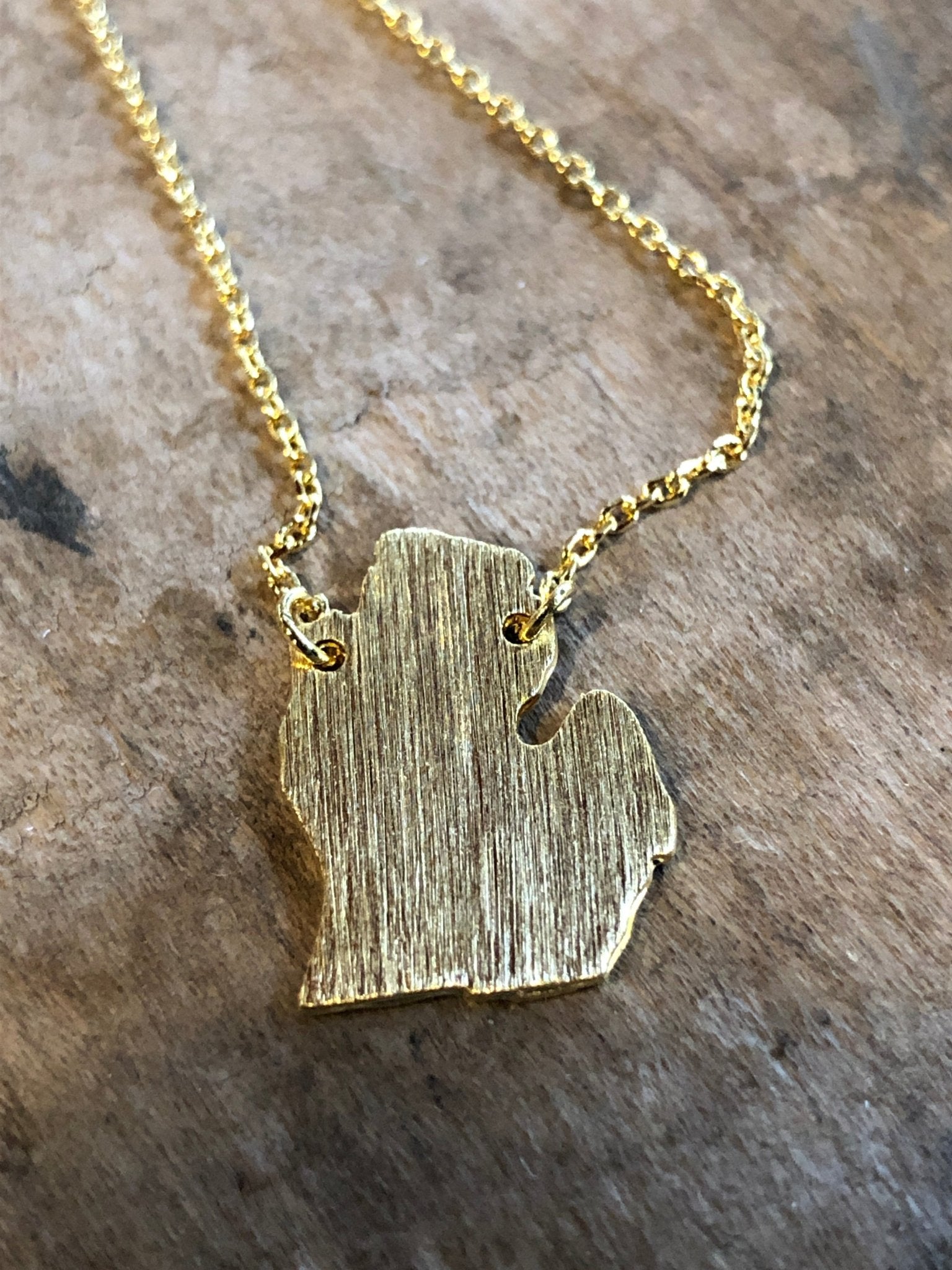 Michigan Mitten Dainty Necklace / Gold Jewelry