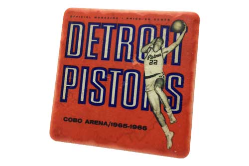 Retro Detroit Pistons Porcelain Tile Coaster Coasters   