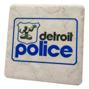 Detroit Police Vintage Logo Porcelain Tile Coaster Coasters   