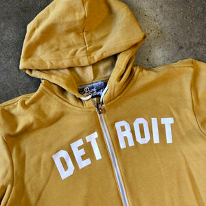 Detroit Classic Tri-Blend Zip Hoodie / White + Heather Mustard / Unisex Unisex Apparel   