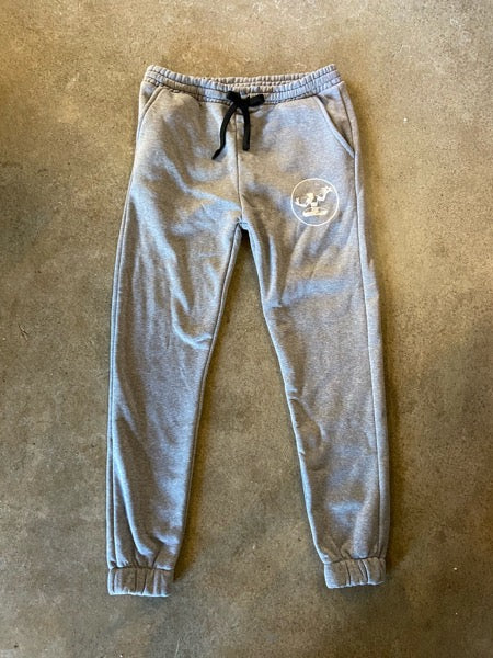 Spirit of Detroit Sponge Fleece Pocket Sweatpants / White + Gray / Unisex Sweatpants   
