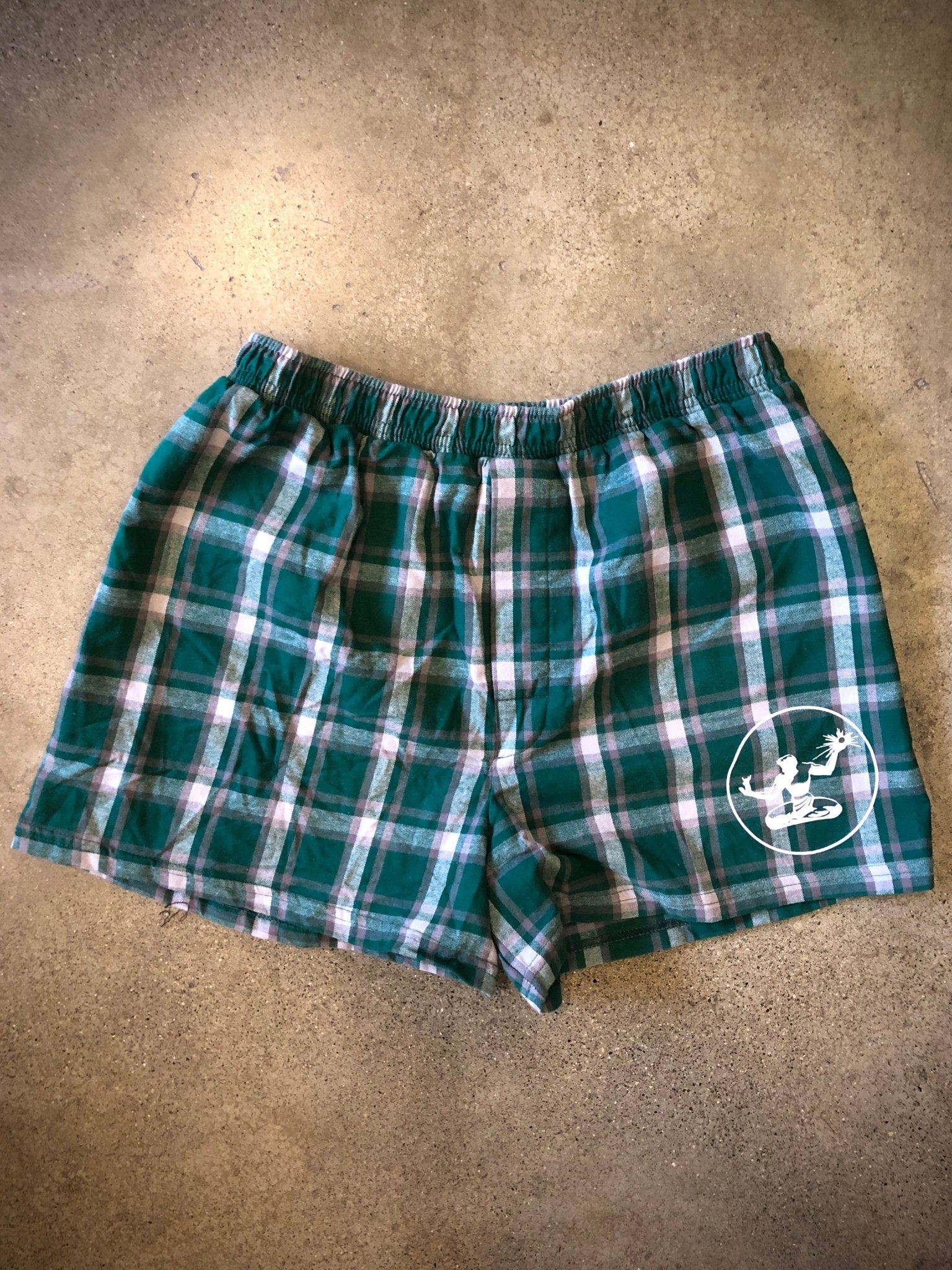 Spirit of Detroit Flannel Boxer Shorts / Hunter Plaid / Unisex - Pure Detroit