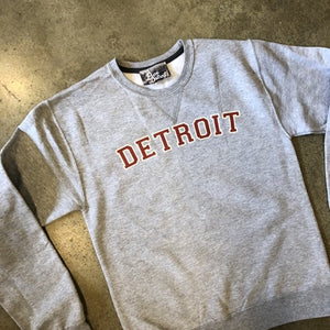 Detroit Varsity Sweatshirt / Red + Athletic Heather / Unisex sweatshirt   
