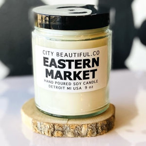 Detroit Eastern Market Candle - Hand Poured Soy Candle by City Beautiful . Co - 9oz. Candle   